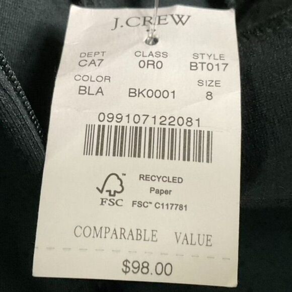 NWT J. Crew Factory Ponte Pant, size 8 (runs big), black, viscose/poly/elastane - Picture 12 of 15